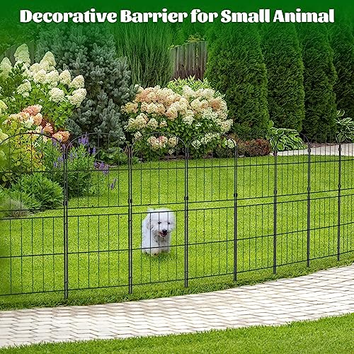 Decorative Garden Fence 10 Panels 37.5in (H) x 10.4ft (L) Rustproof Metal Wire Arched F15241