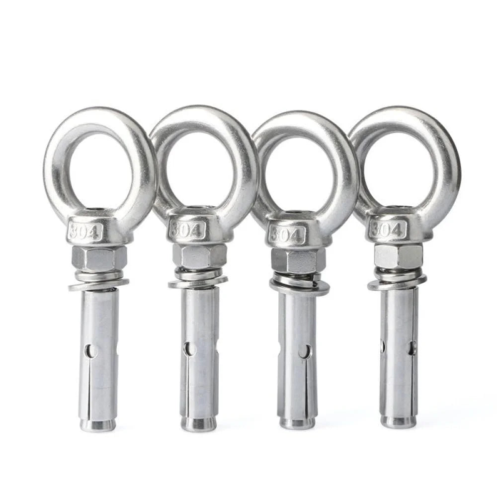 304 Stainless Steel Lifting Eye Bolt M8x80mm 2pcs V9992