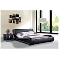 Black Queen Faux Leather Platform Bed B2539