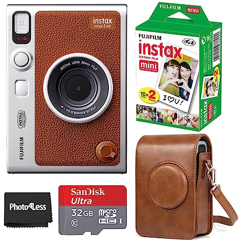 Brown Instant Camera with Instant Film, 32GB microSD and Camera Case R29623