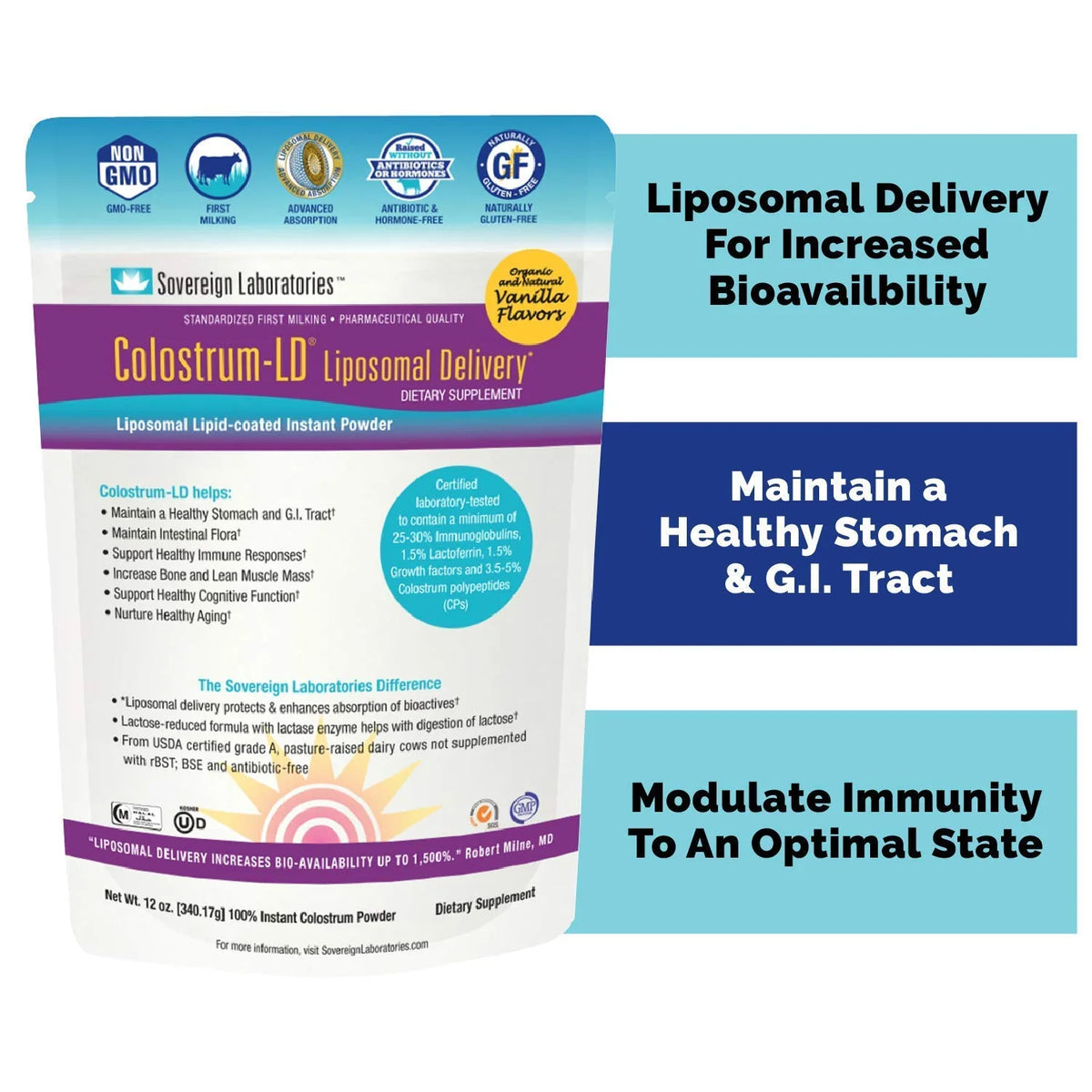 Organic Vanilla Colostrum Powder 12 Ounce D973808