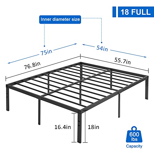 18" Full Size Metal Platform Bed Frame M5519