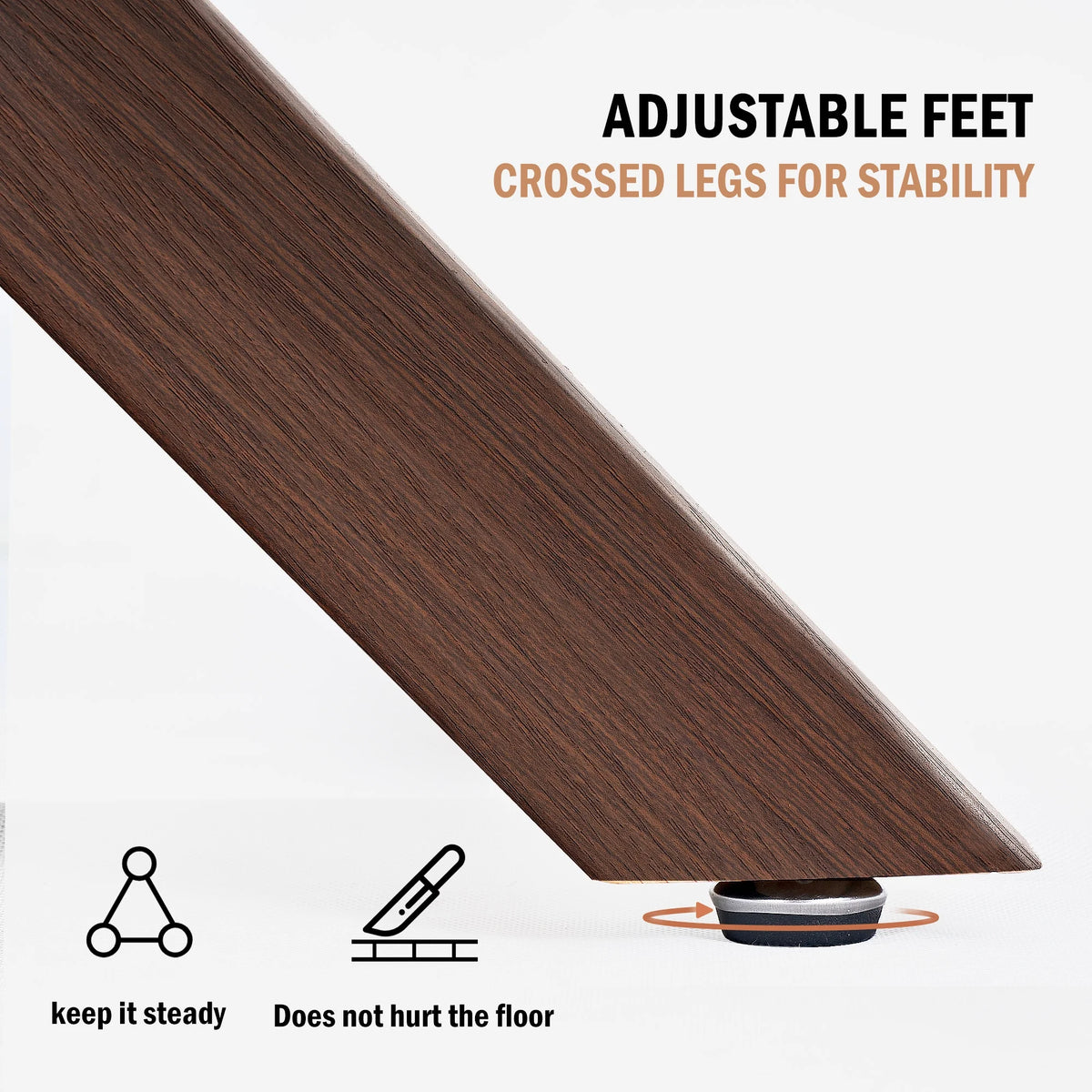 39.4" Round Wood Dining Table with Steel Legs B578