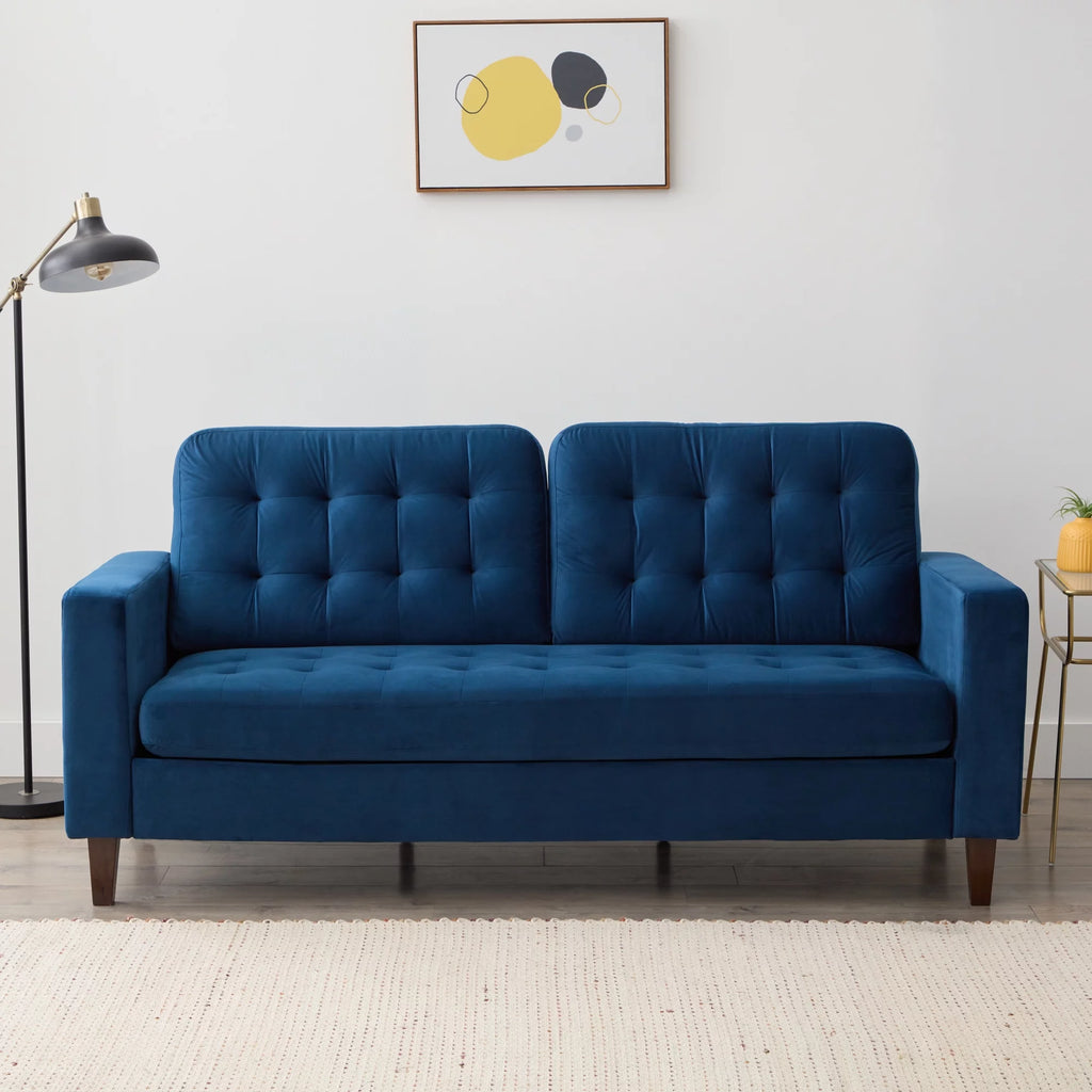 Navy Velvet Tufted Sofa U5420