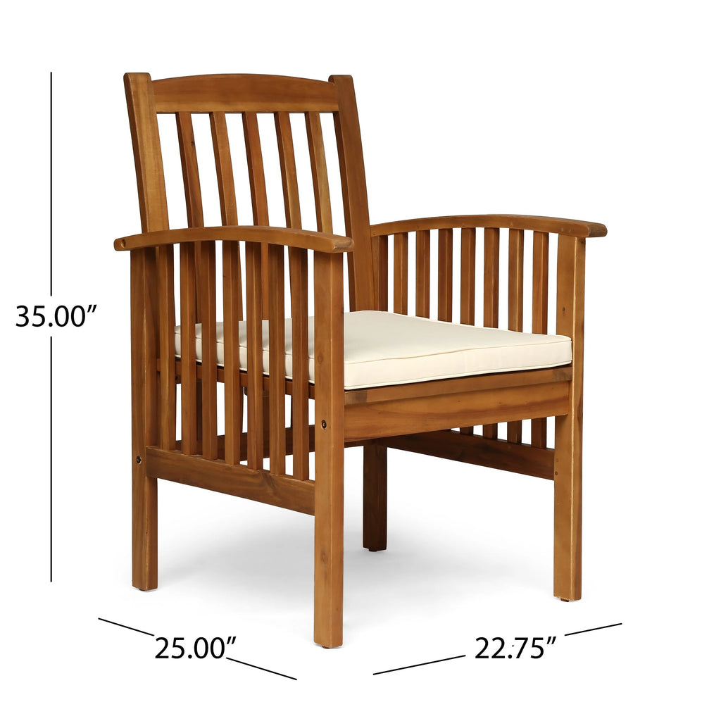 Acacia Wood 3 Piece Bistro Set with Cushion R471