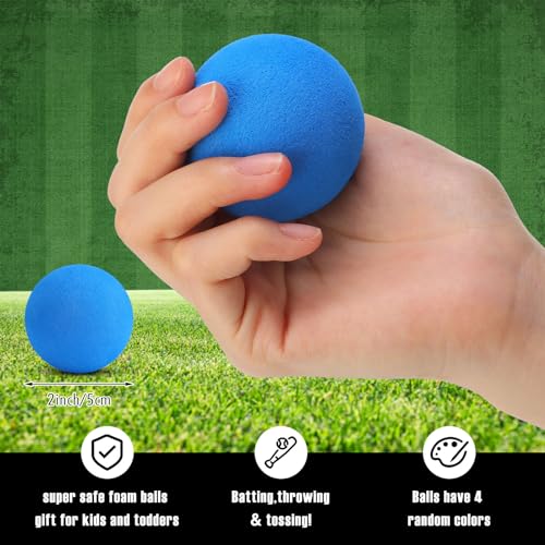 4 Pcs Foam Baseball Bat and Soft Baseballs T Ball Set W6024