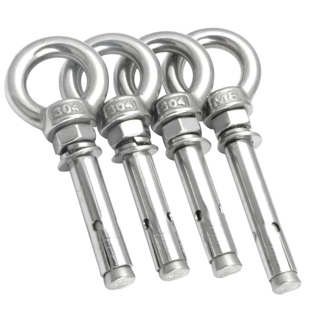 304 Stainless Steel Lifting Eye Bolt M8x80mm 2pcs V9992