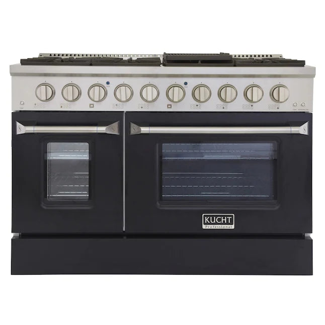 48 Pro-Style Propane Gas Dual Fuel Range with 4 Burners in Black B974