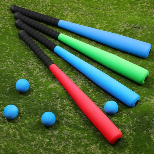 4 Pcs Foam Baseball Bat and Soft Baseballs T Ball Set W6024