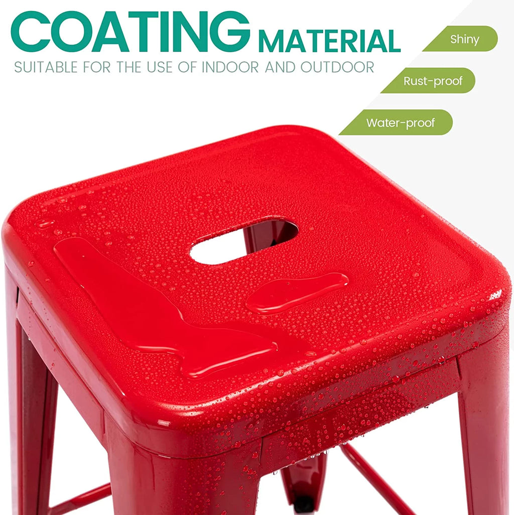 24" Backless Metal Barstool with Square Seat Z348