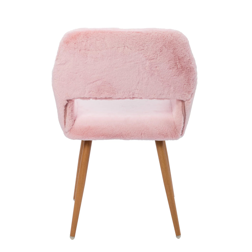 Faux Fur Dining Chairs with Steel Leg Q207691