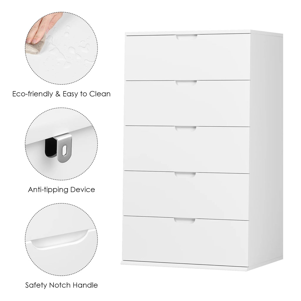 White 5 Drawer Dresser L63454