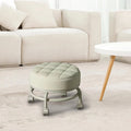 Beige Round Rolling Swivel Stool B60488