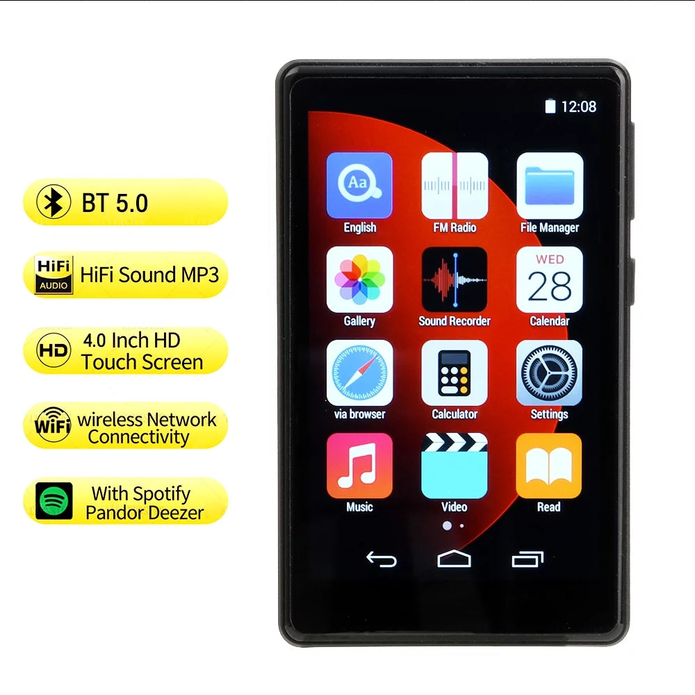 MP3 Player with Bluetooth and Wifi 4 inch Full Touch Screen C583