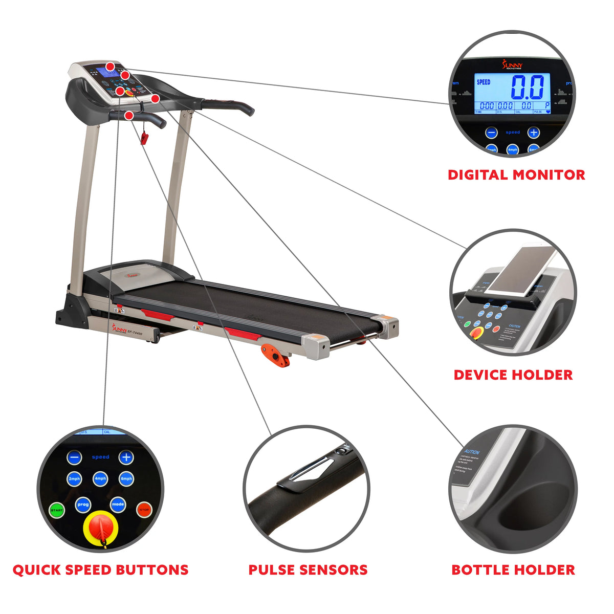 Folding Treadmill with Manual Incline and Pulse Sensors Z76419