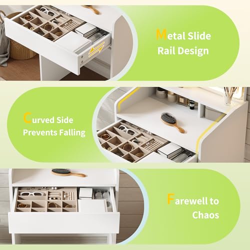 Small Vanity Desk with Mirror and Lights X412