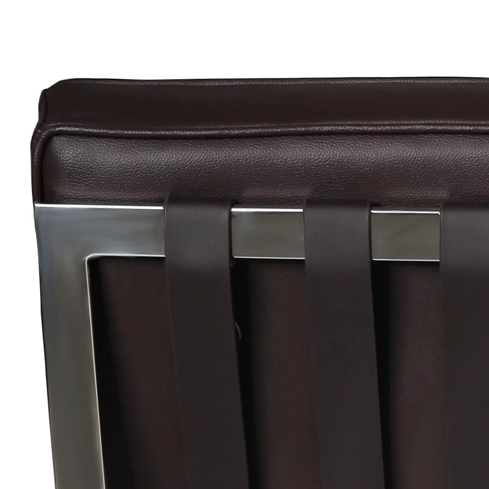 Leather Lounge Chair with Stainless Steel Frame M6973