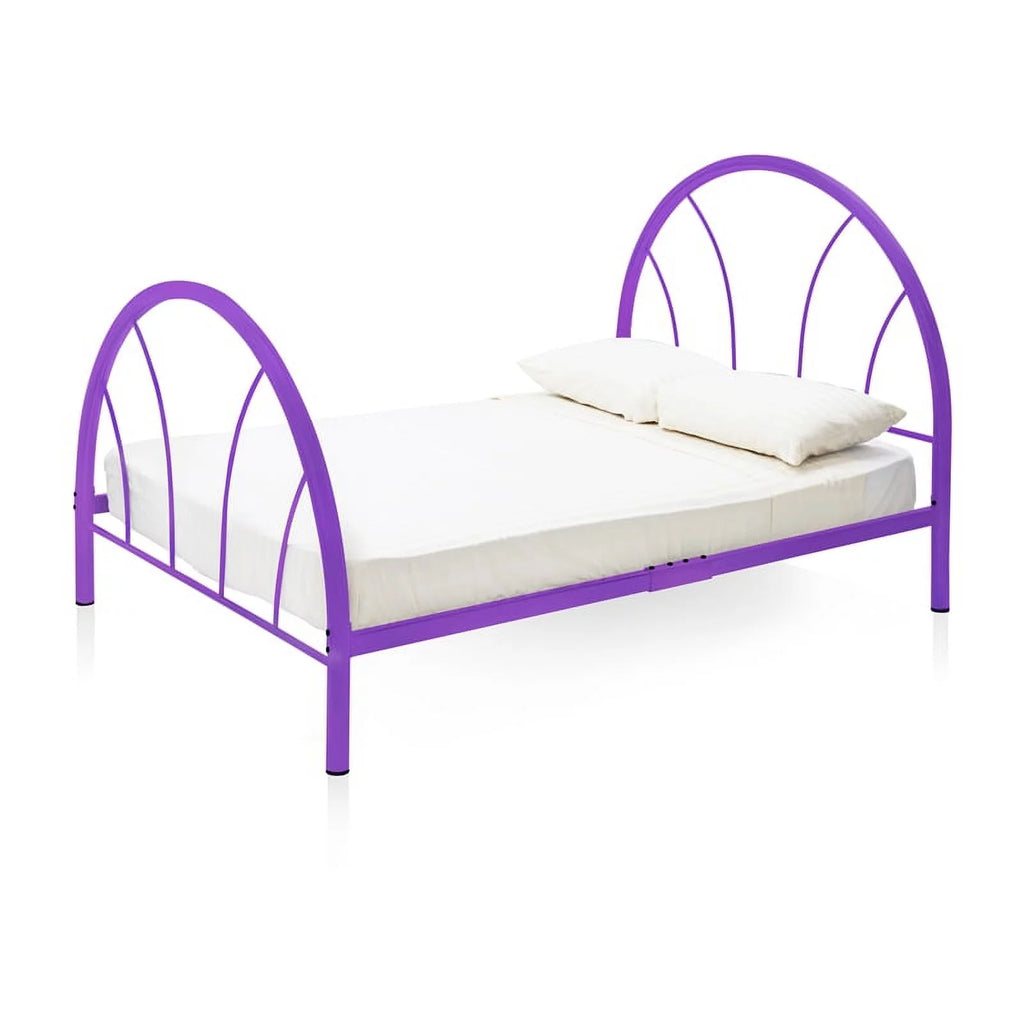 Purple Contemporary Metal Platform Full Bed O77428