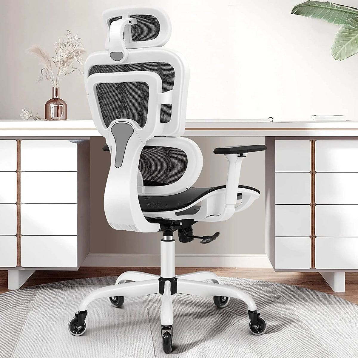 Black High Back Ergonomic Office Chair with Lumbar Support J138