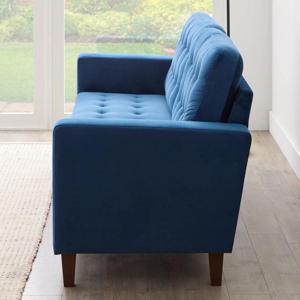 Navy Velvet Tufted Sofa U5420