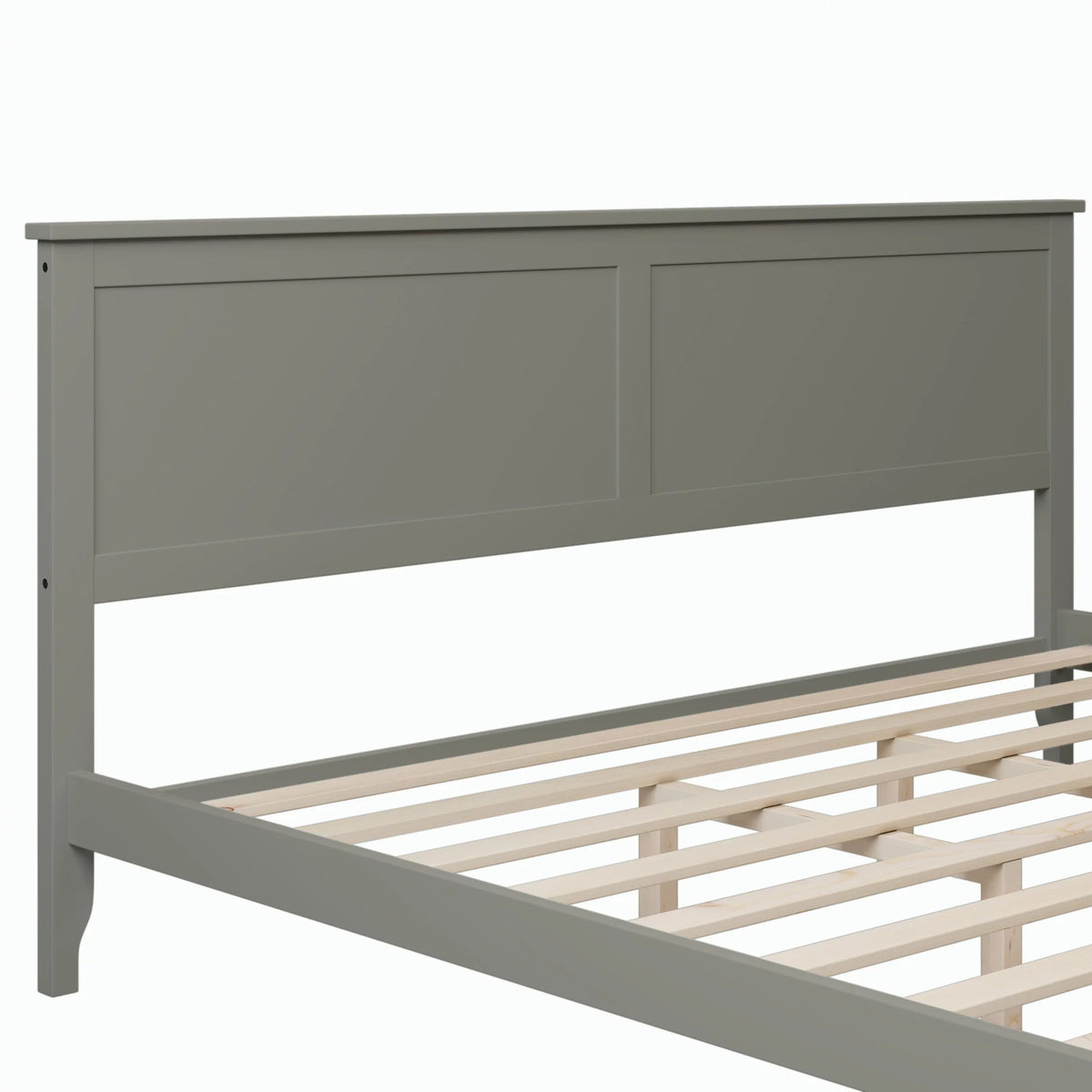 King Size Pine Platform Bed Frame with Headboard Q585697
