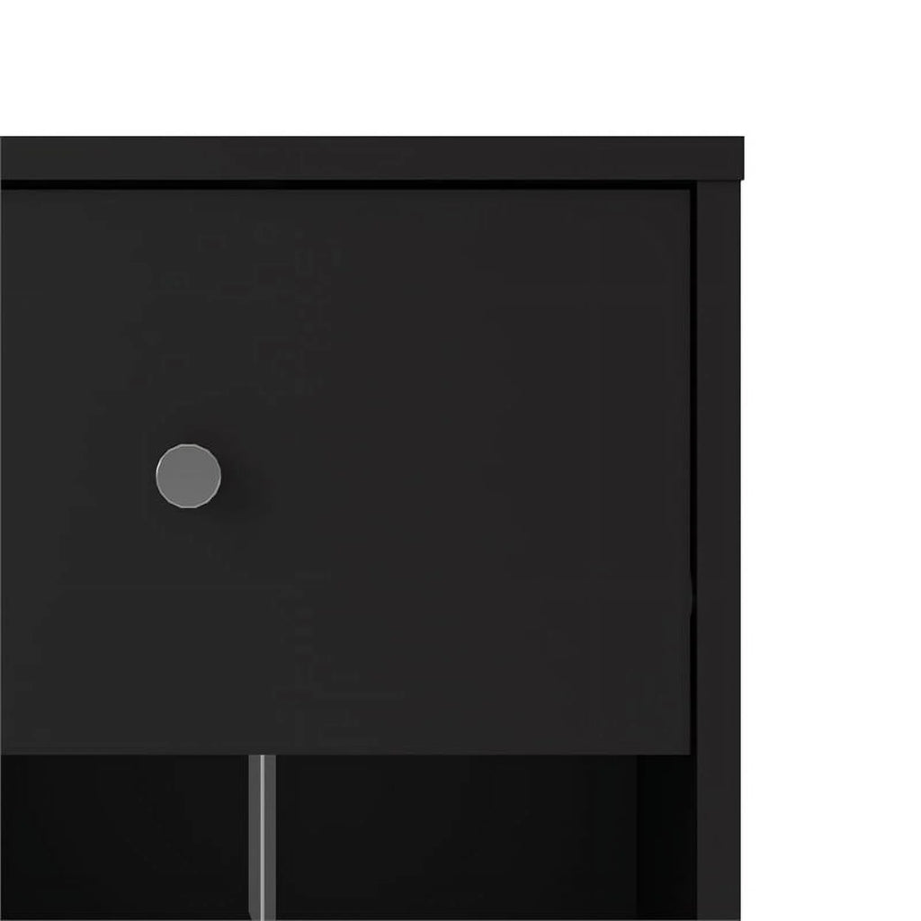 Black Engineered Wood 3 Drawer Chest 6 Drawer Dresser & Nightstand M87528