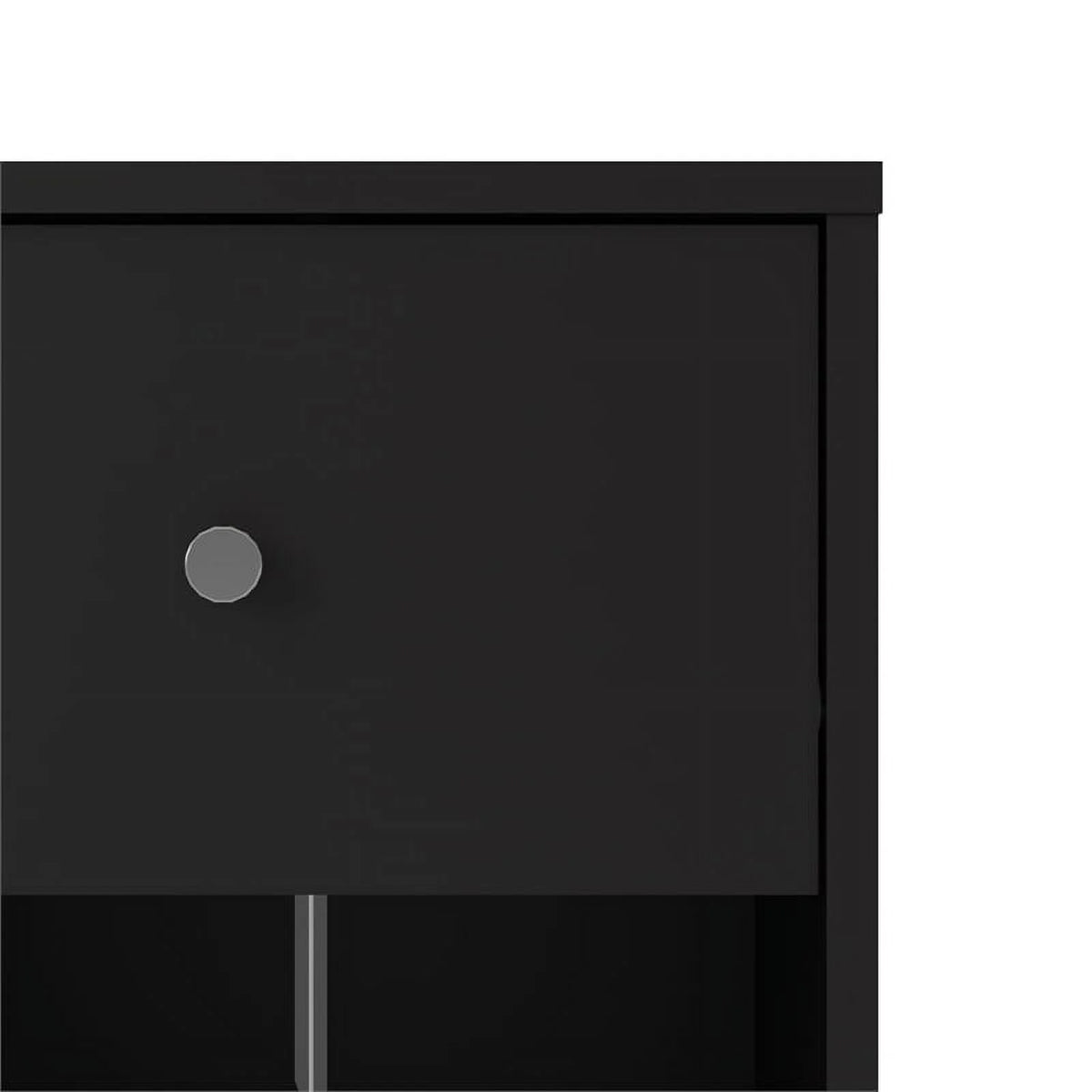 Black Engineered Wood 3 Drawer Chest 6 Drawer Dresser & Nightstand M87528