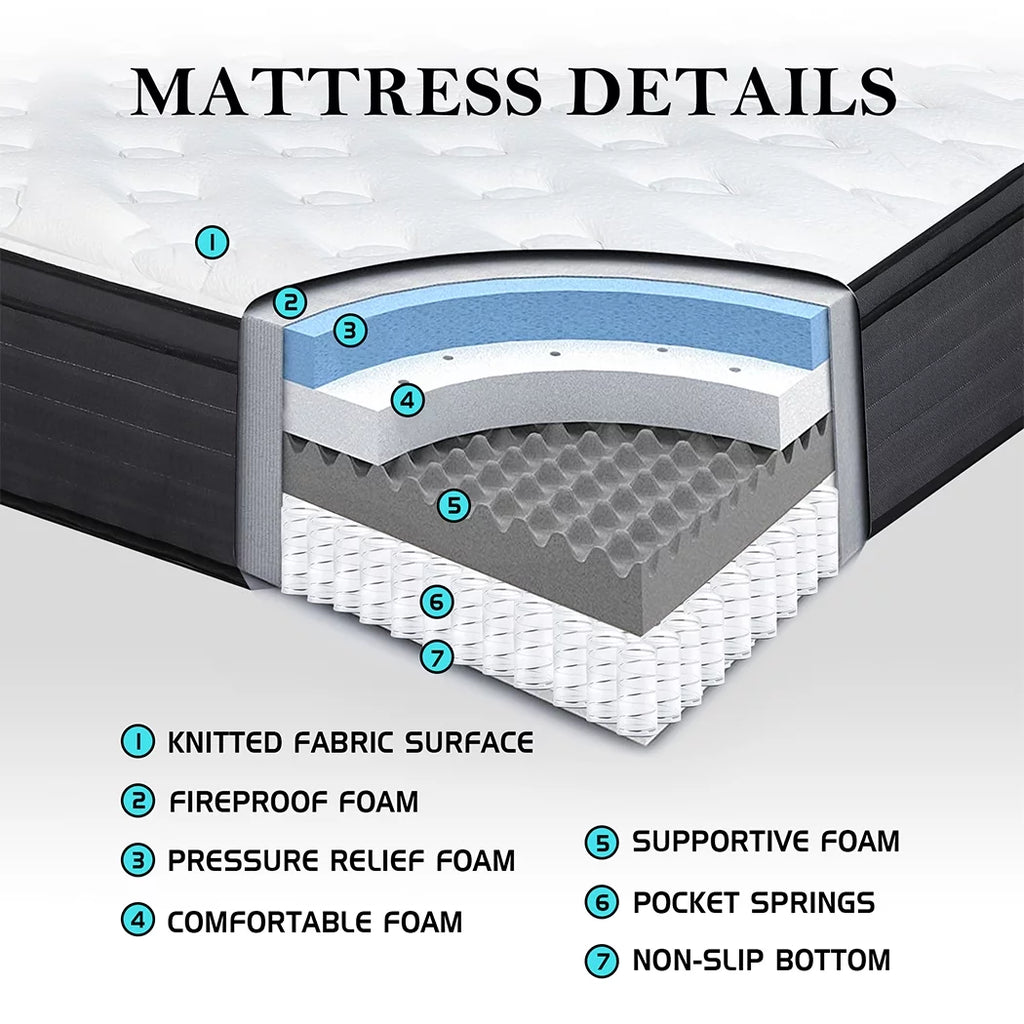 10 Gel Memory Foam Innerspring Hybrid Twin Mattress D7627