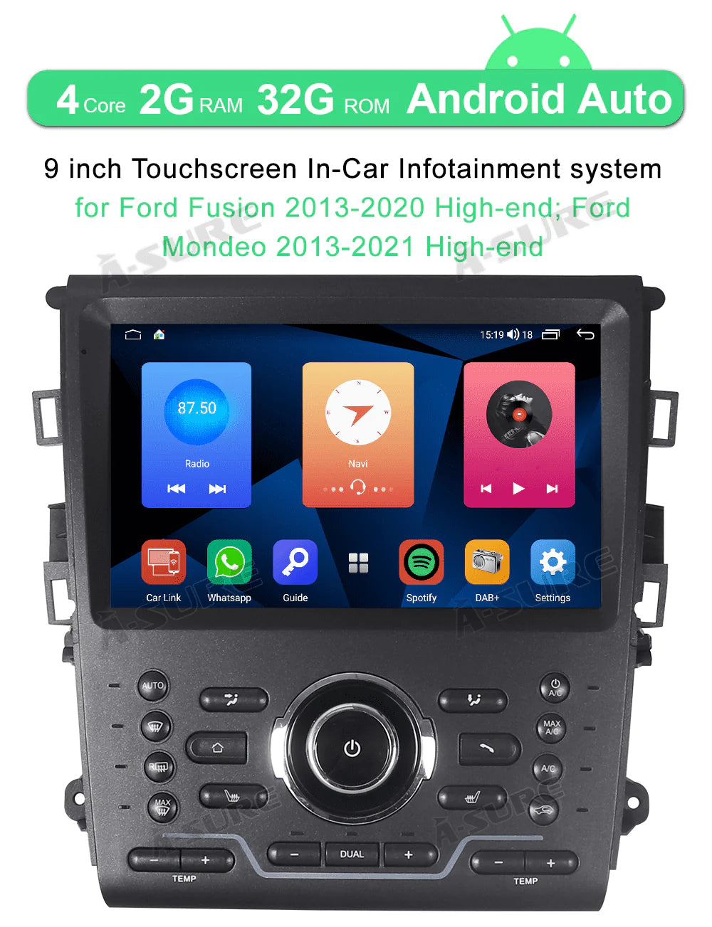 Wireless Carplay Android Car Stereo GPS 2+32G B748