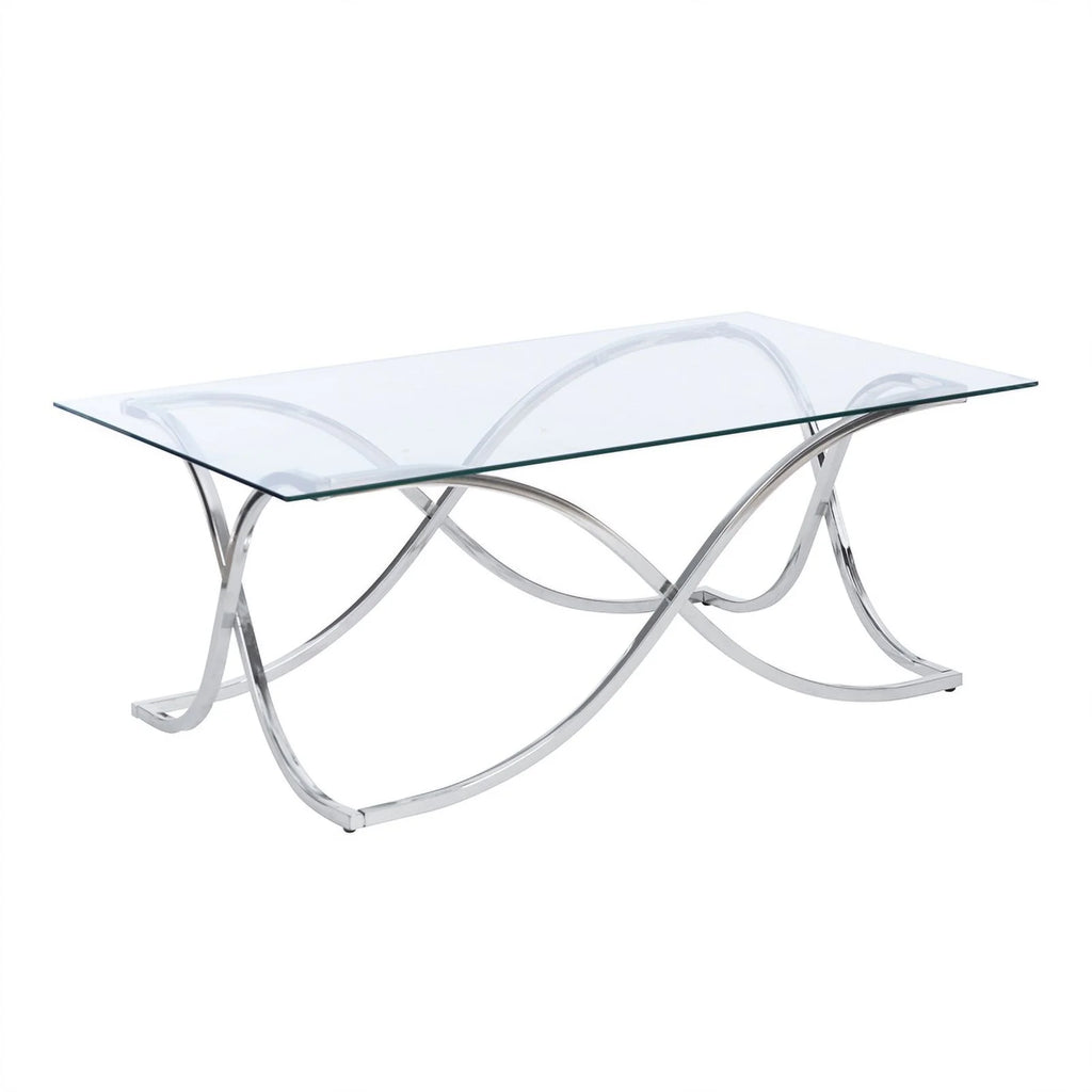 Glass Coffee and 2 End Table Set with Twisted Legs Q576632