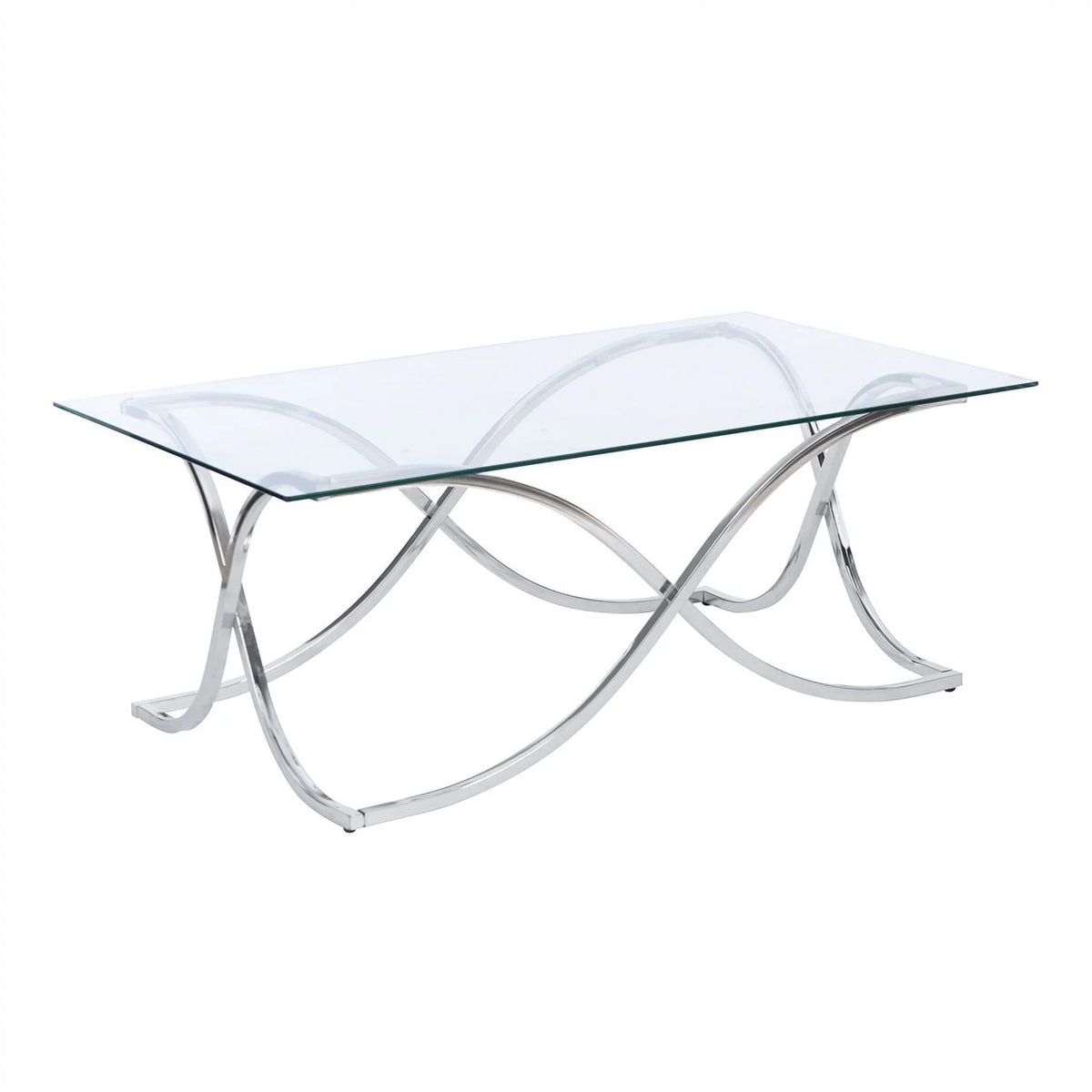 Glass Coffee and 2 End Table Set with Twisted Legs Q576632