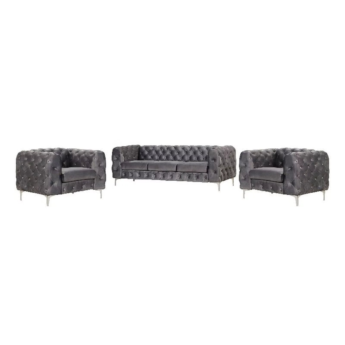 Velvet Sofa and Two Chairs Set M707967