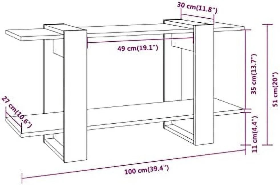 Brown Oak Engineered Wood Bookcase D93972