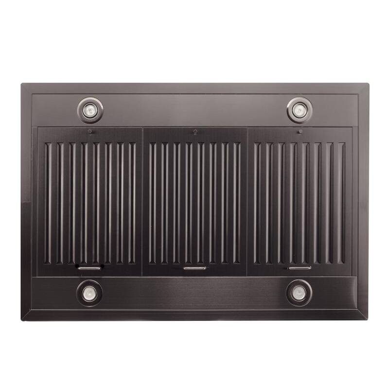 Black Stainless Steel Island Mount Range Hood D57619