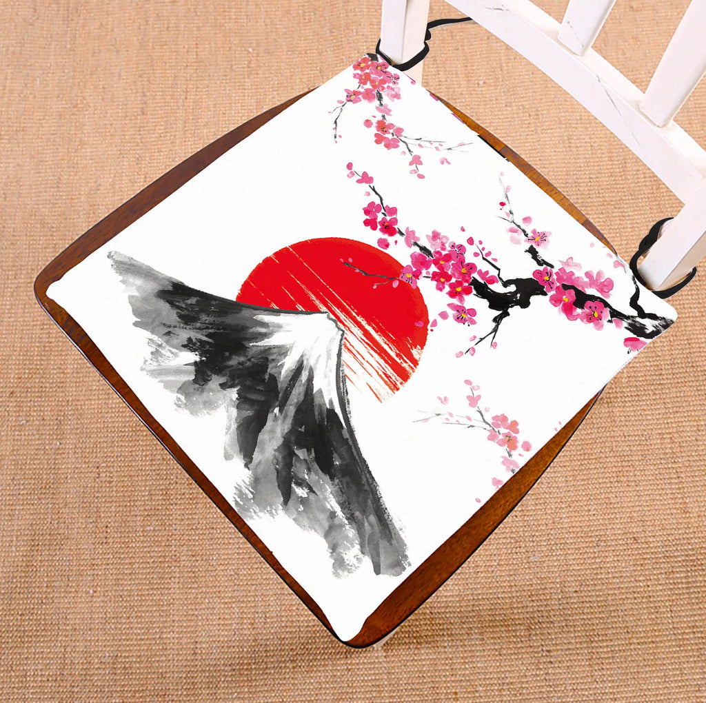 Sakura Branch Sun Fuji Mountain 18x18 inches Seat Cushion S24729