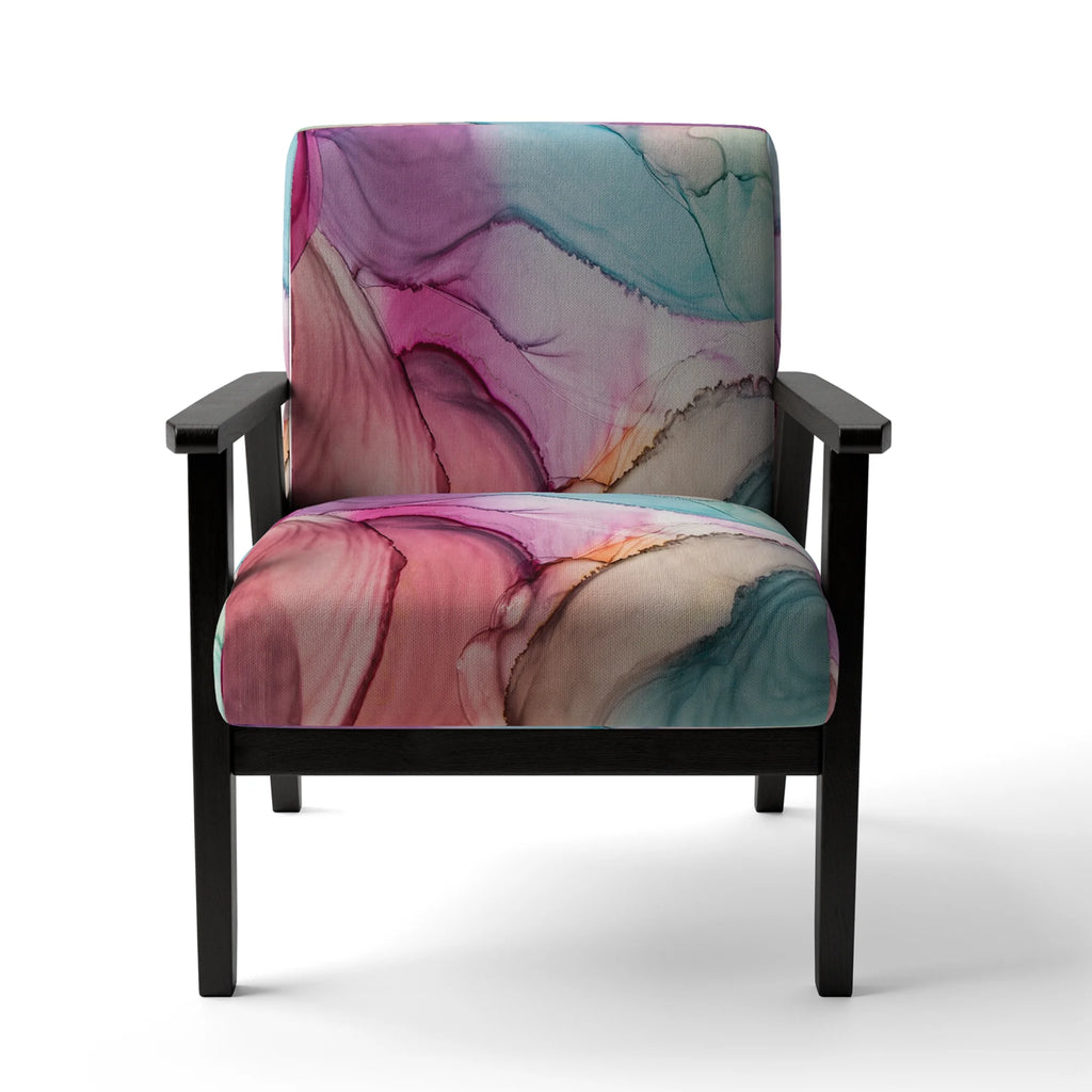 Purple Turquoise Marble Upholstered Accent Chair C157647