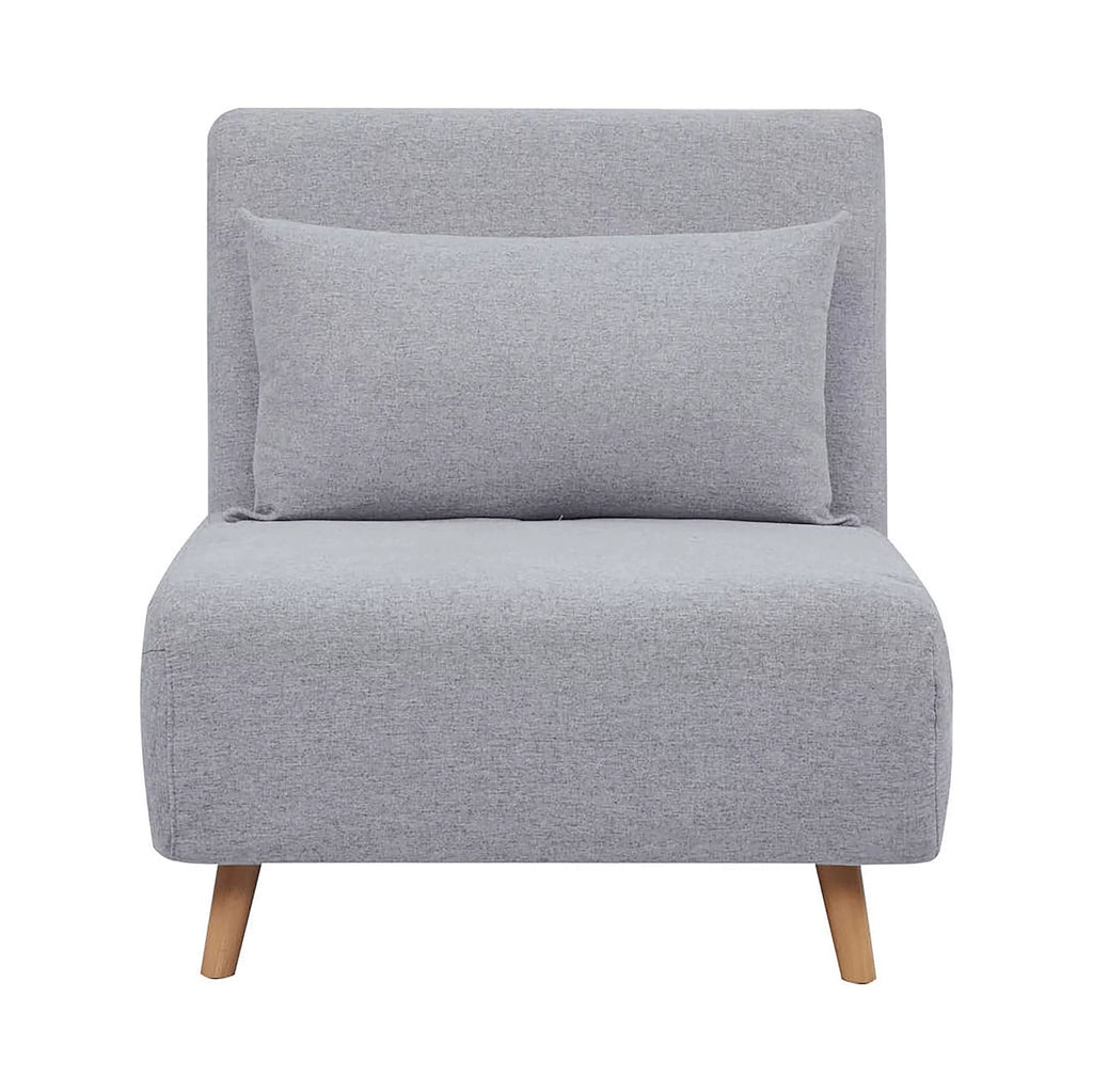 Light Gray Polyester Convertible Futon Chair H602521