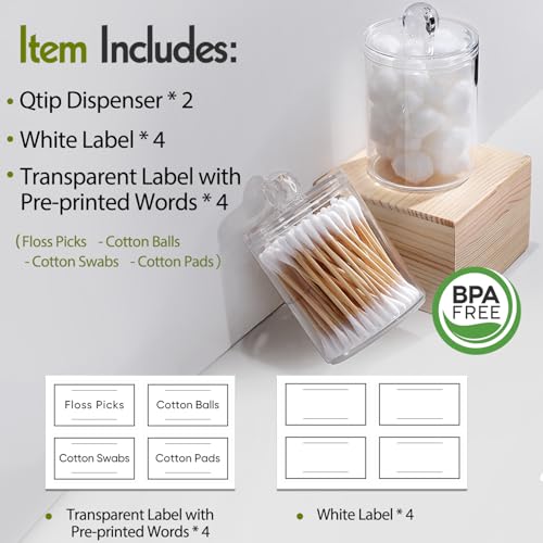 4 Pack Acrylic Qtip Holder Dispenser H632419