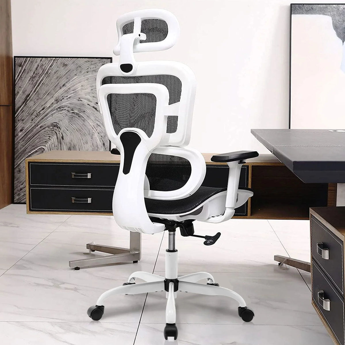 Black High Back Ergonomic Office Chair with Lumbar Support J138