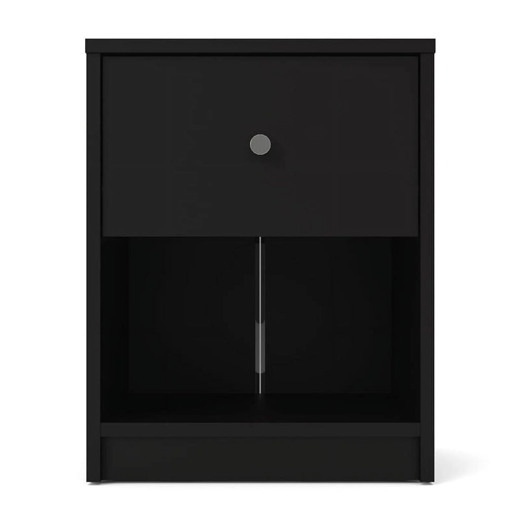 Black Engineered Wood 3 Drawer Chest 6 Drawer Dresser & Nightstand M87528