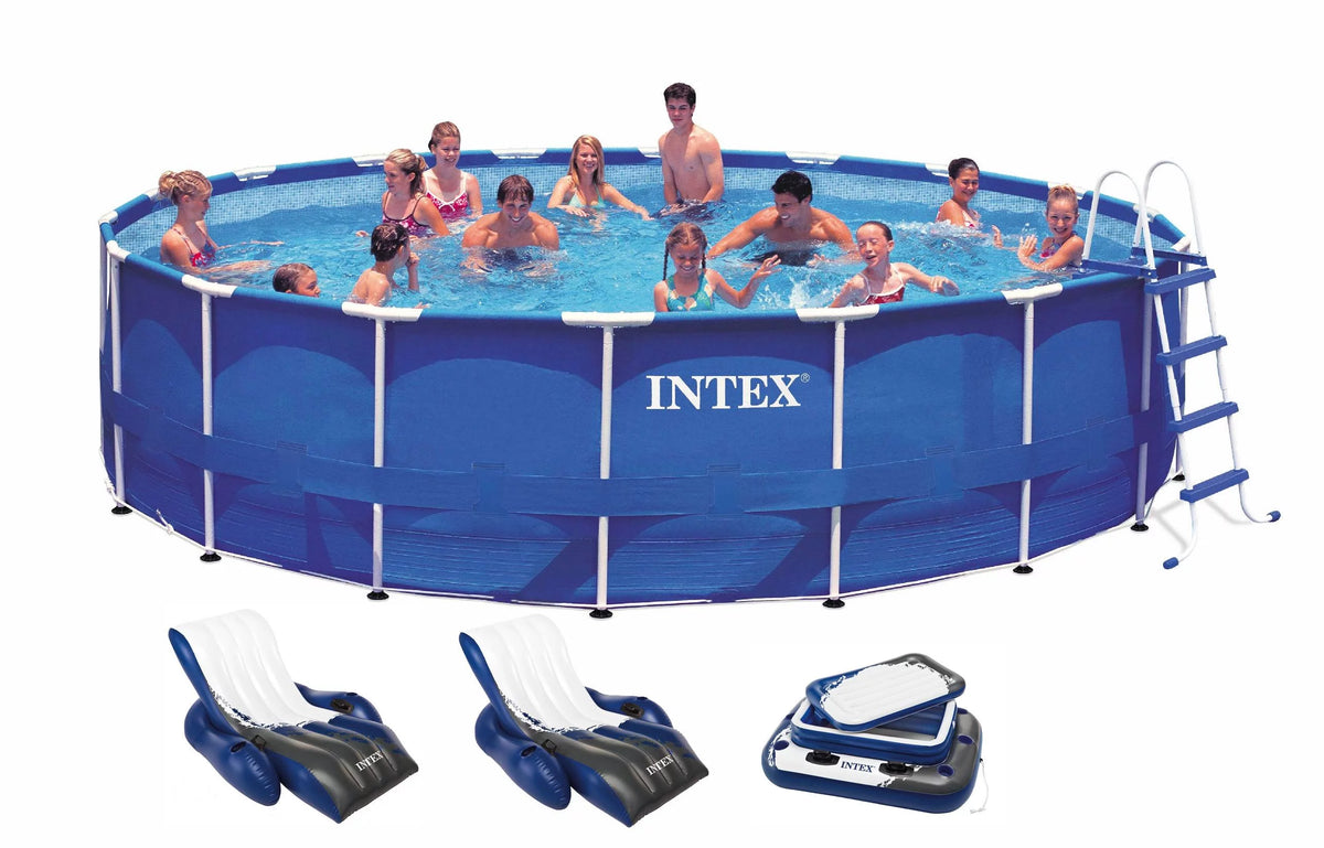 18ft x 48in Round Metal Frame Above Ground Swimming Pool Set H13241