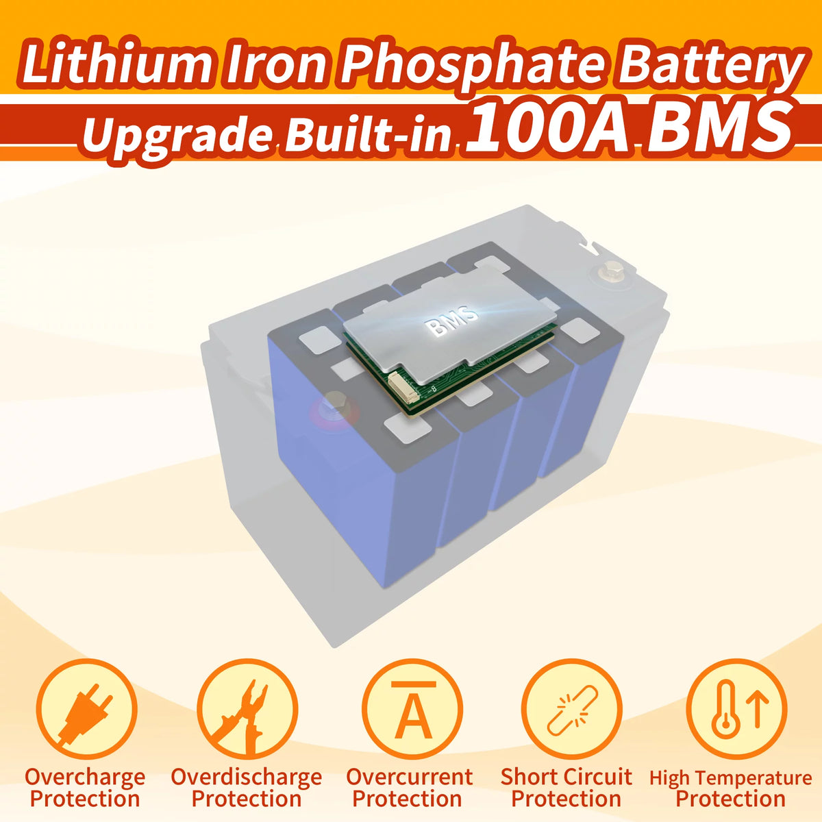 24V 100Ah LiFePO4 Battery with 100A BMS B9313