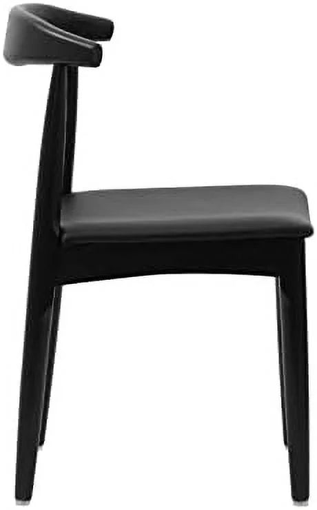 Black Italian Leather Elbow Chair S22444