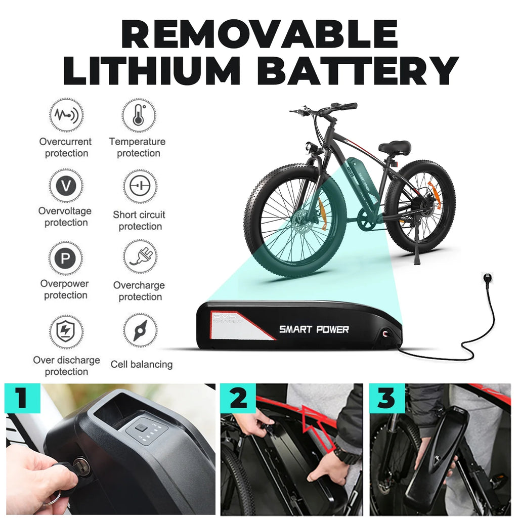 500W 26 x 4.0 Fat Tire Electric Bike X249