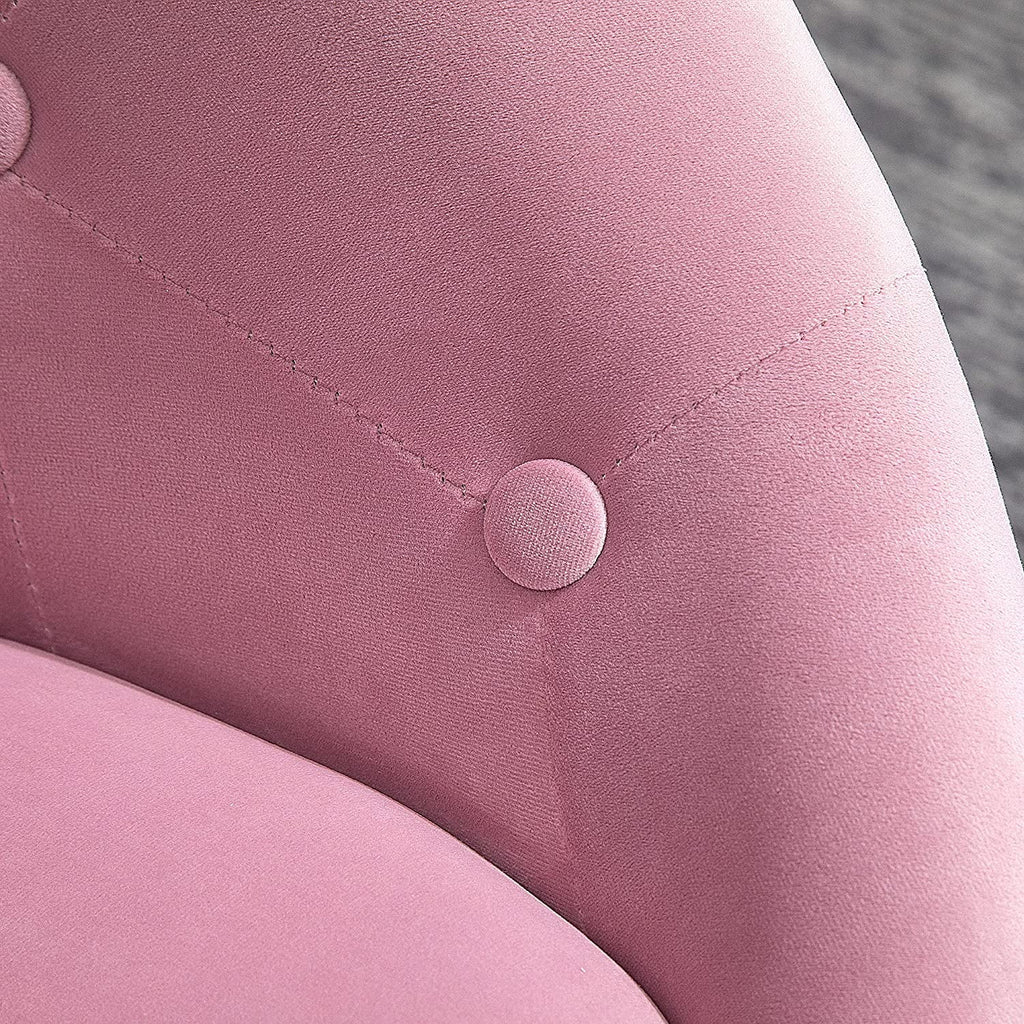 Pink Tufted Swivel Accent Chair Height Adjustable E670984