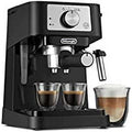 Manual Espresso Machine with Milk Frother, 15 Bar, Black Stainless A6127