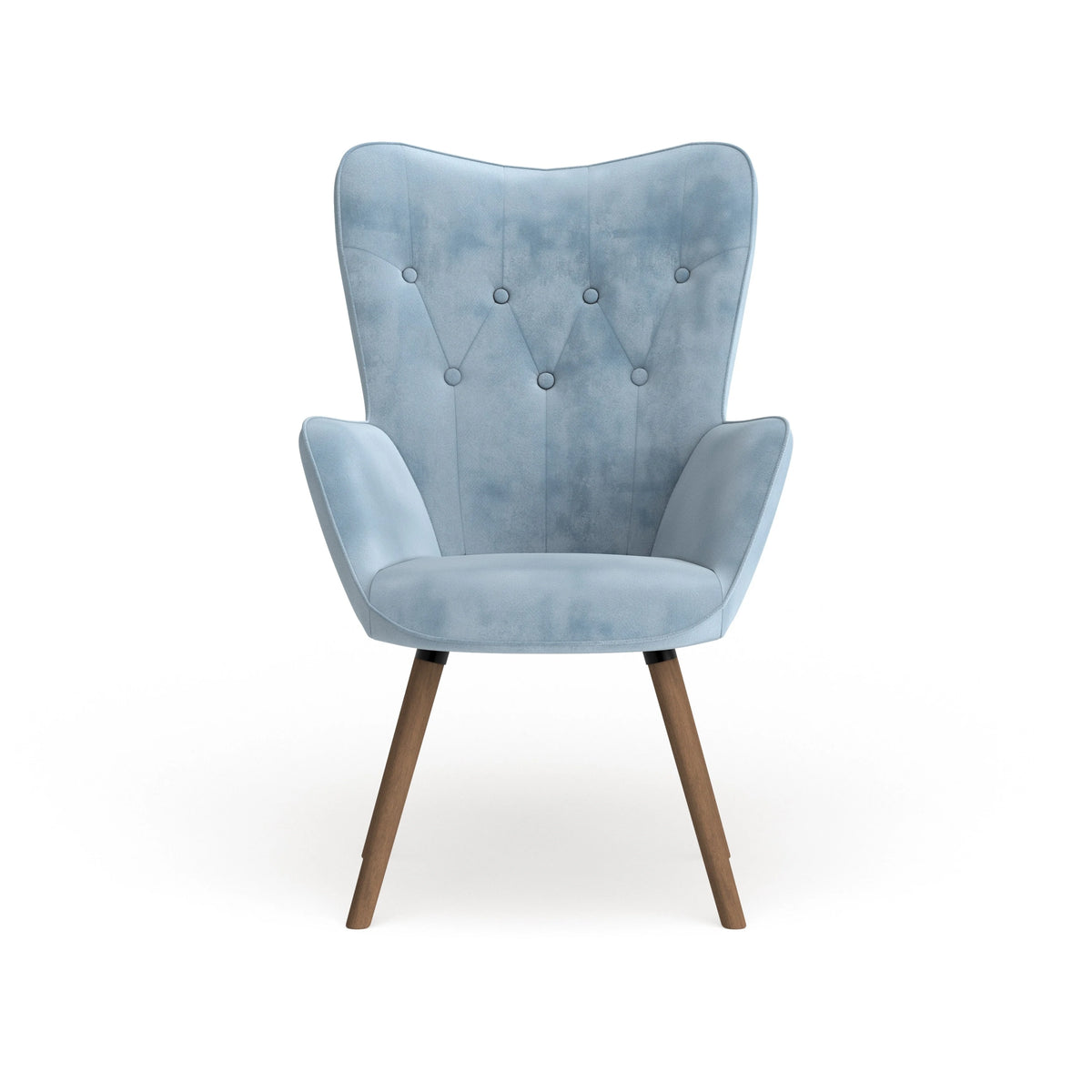Blue Velvet Button-tufted High-back Accent Chair R5314