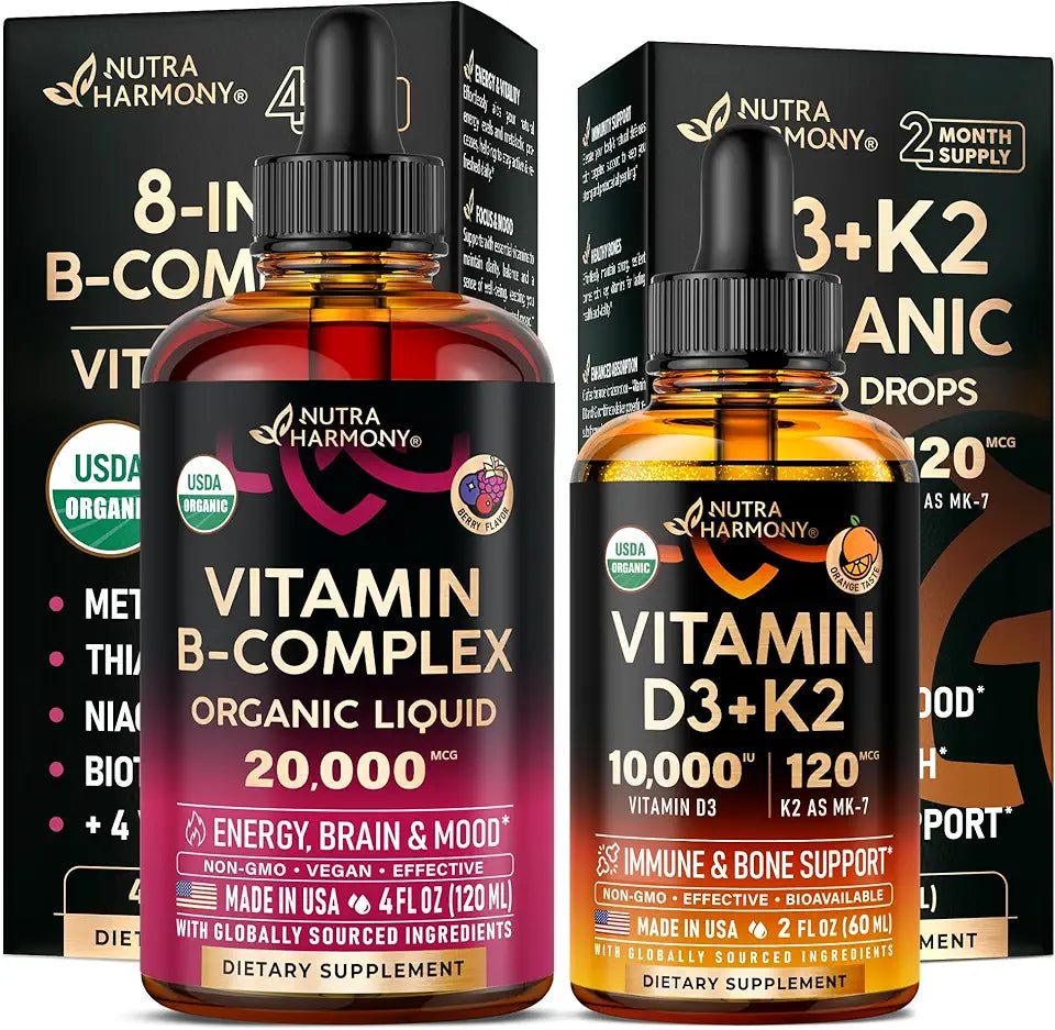 Organic Vitamin B Complex & Vitamin D3 K2 Drops A800798
