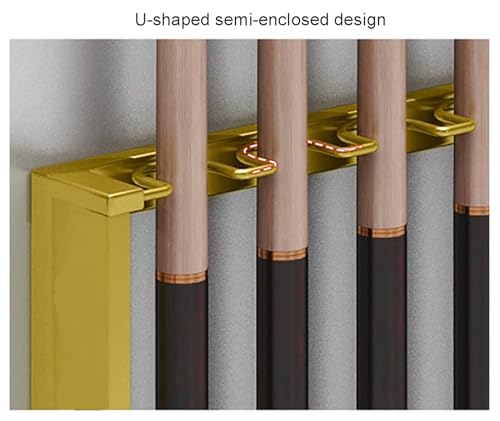 Wall Mount Metal Pool Cue Rack with Double Layer U-Shaped Slots U815