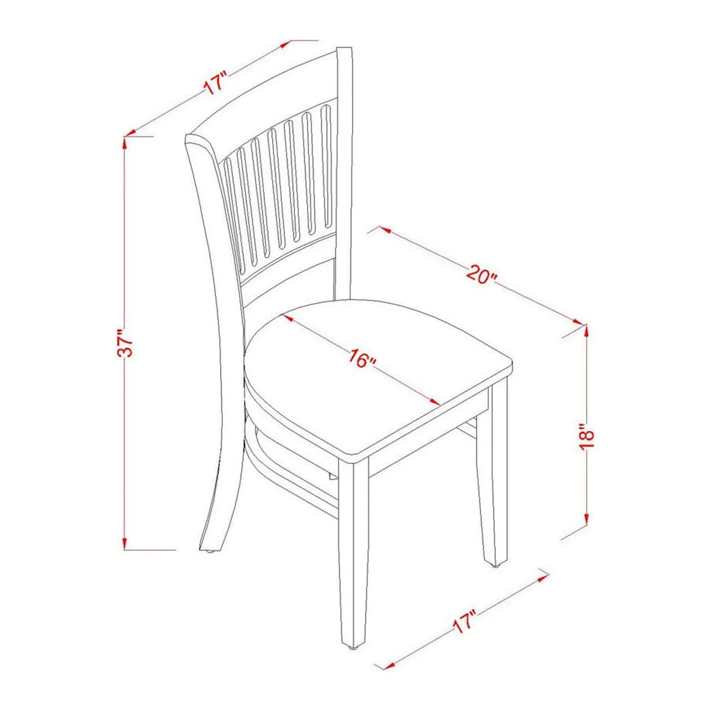 5-Piece Wood Dining Table Set with 4 Chairs D809302